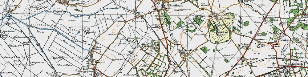 Old map of Landwade in 1920