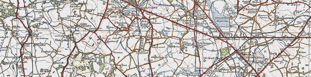Old map of Landywood in 1921