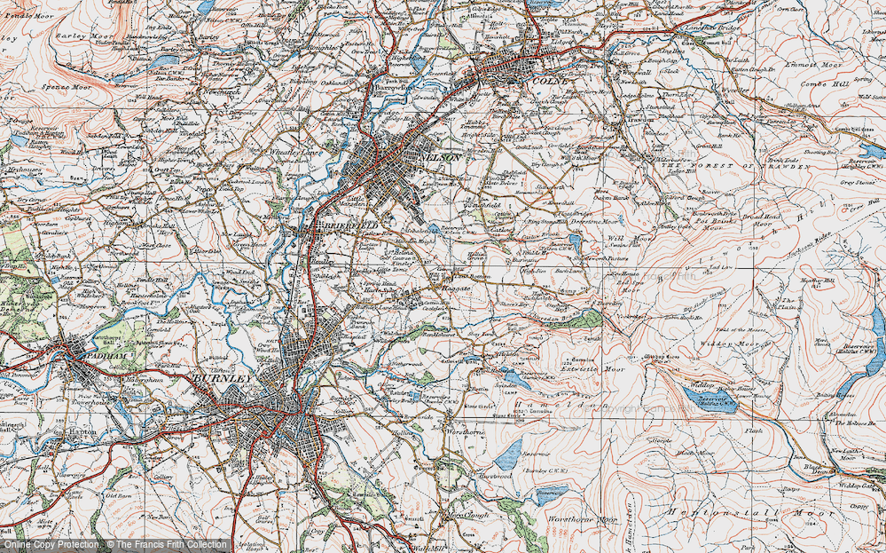 Old Map of Lane Bottom, 1924 in 1924
