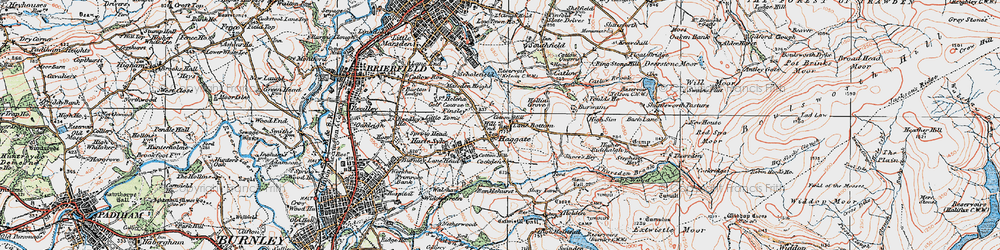 Old map of Lane Bottom in 1924