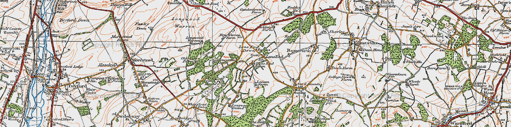 Old map of Lane End Down in 1919