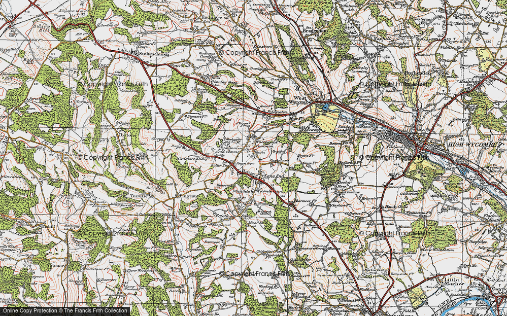 Old Map of Lane End, 1919 in 1919