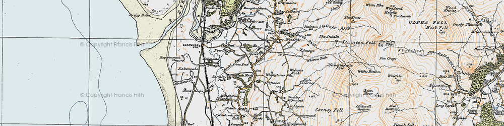 Old map of Waberthwaite in 1925