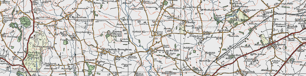 Old map of Lane Ends in 1921