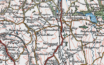 Old map of Lane Ends in 1923
