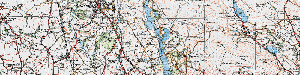 Old map of Lane Ends in 1924