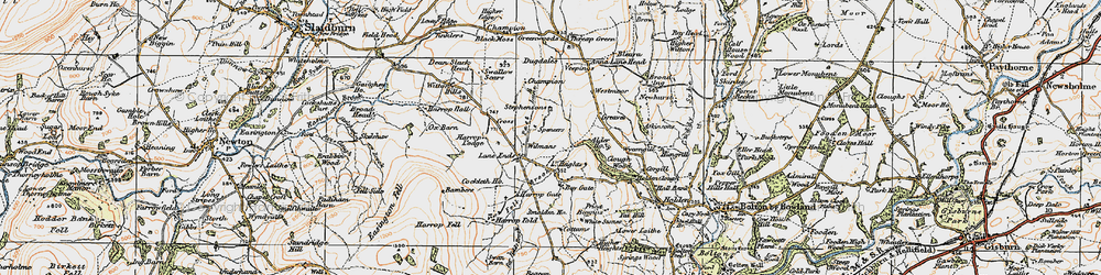 Old map of Alder Ho in 1924