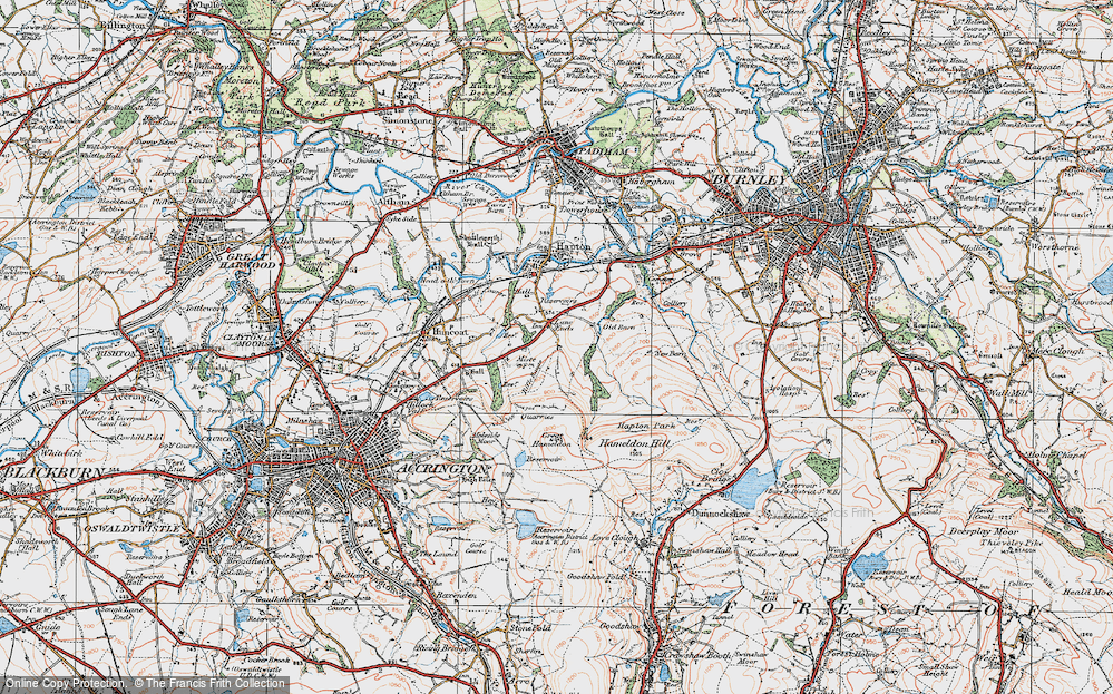 Old Map of Lane Ends, 1924 in 1924