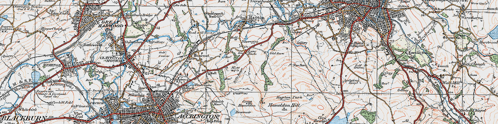 Old map of Lane Ends in 1924