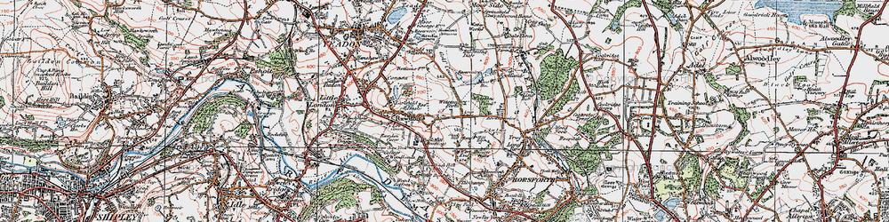 Old map of Lane Ends in 1925
