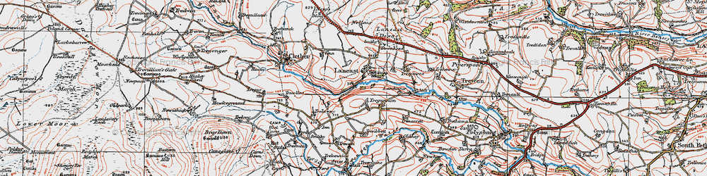Old map of Laneast in 1919