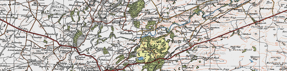 Old map of Lanercost in 1925