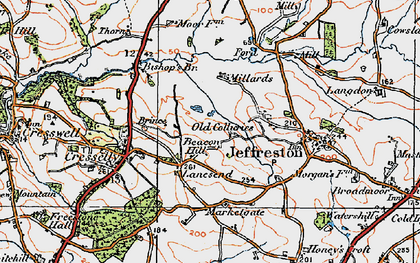 Old map of Lanesend in 1922