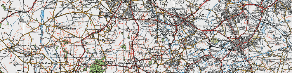 Old map of Lanesfield in 1921