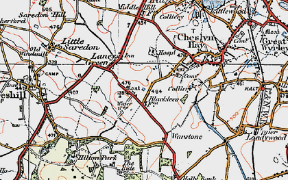 Old map of Laney Green in 1921