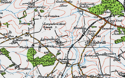 Old map of Langaford in 1919