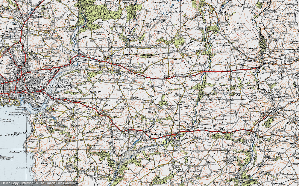 Old Map of Langage, 1919 in 1919