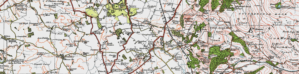 Old map of Ayton Firs in 1925