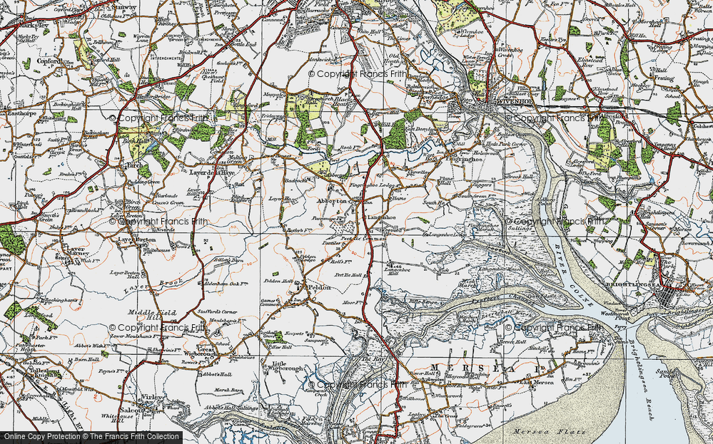 Old Map of Langenhoe, 1921 in 1921