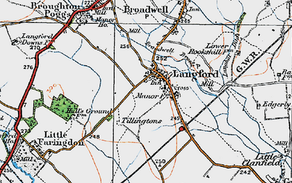 Old map of Broadwell Mill in 1919