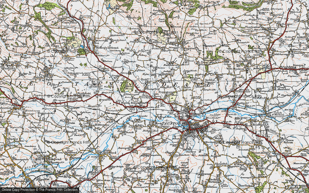 Old Map of Historic Map covering Burlands in 1919