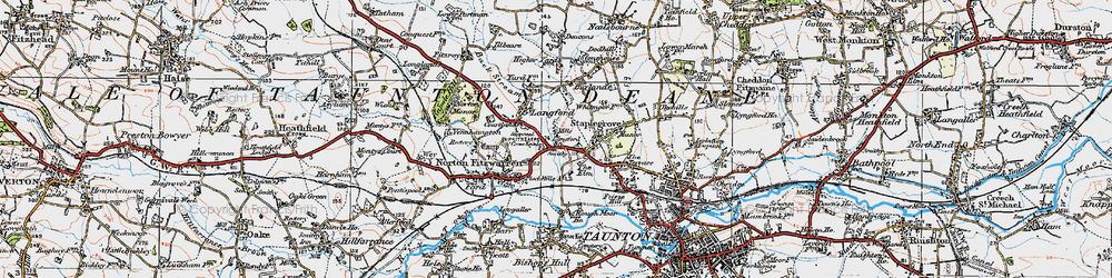 Old map of Burlands in 1919