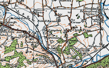 Old map of Langford in 1919
