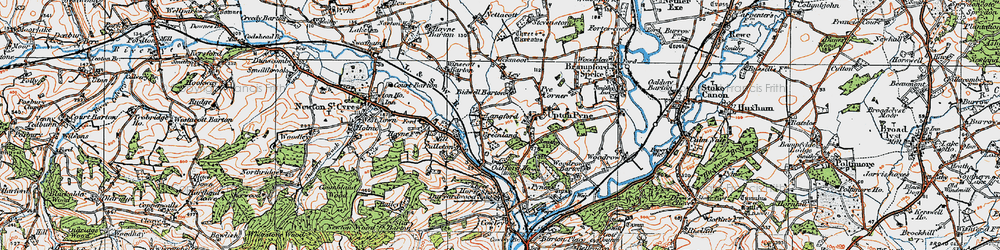 Old map of Bidwell Barton in 1919