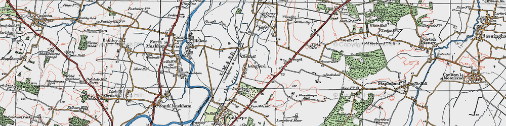 Old map of Langford in 1923