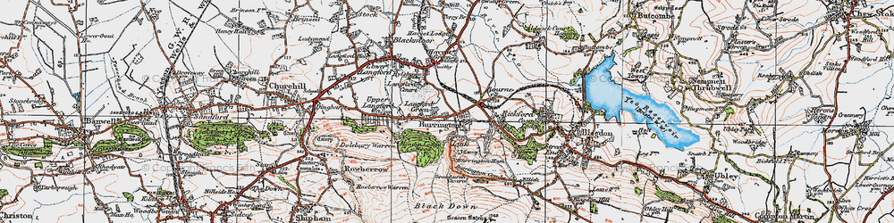 Old map of Langford Green in 1919