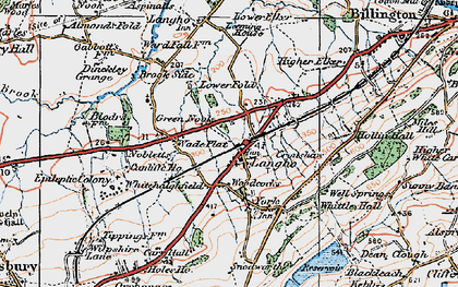 Old map of Langho in 1924