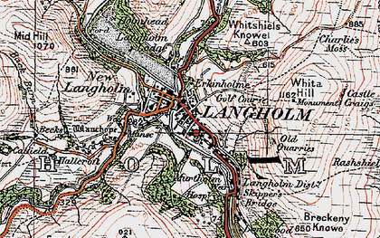 Old map of Langholm in 1925