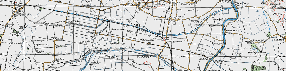 Old map of Langholme in 1923