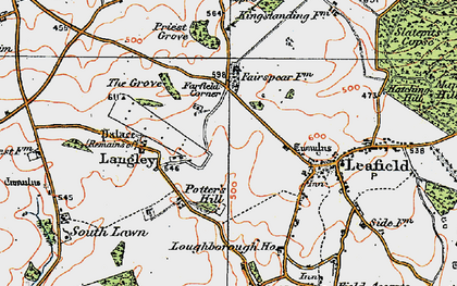 Old map of Langley in 1919