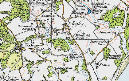 Old map of Langley in 1919