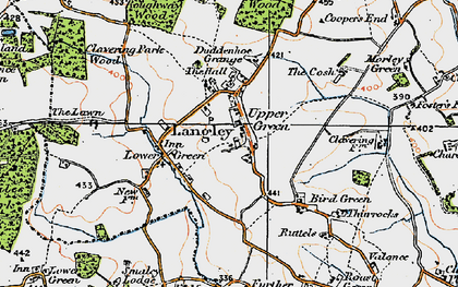 Old map of Langley in 1920