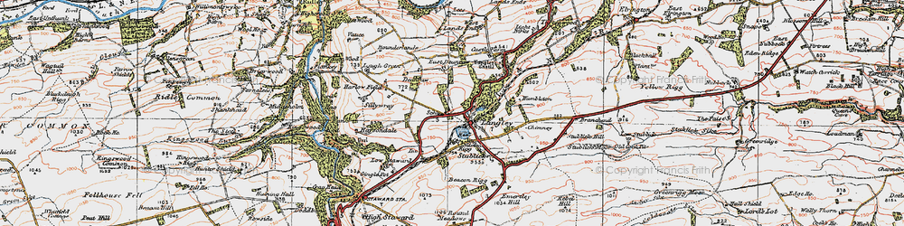 Old map of Bounderlands in 1925