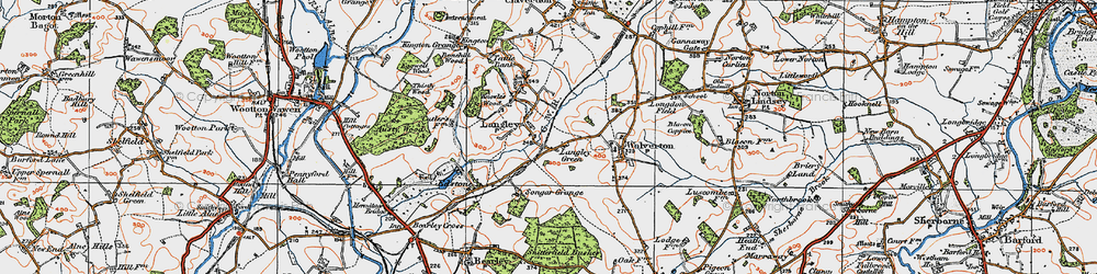 Old map of Langley Green in 1919