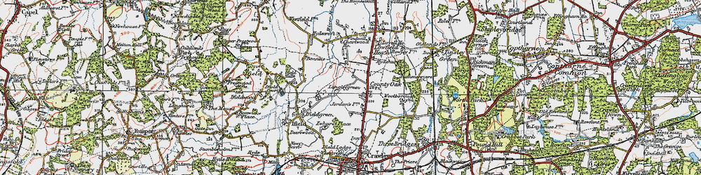 Old map of Langley Green in 1920