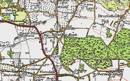Old map of Langley Heath in 1921