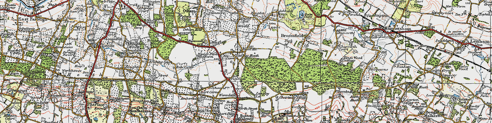 Old map of Langley Heath in 1921