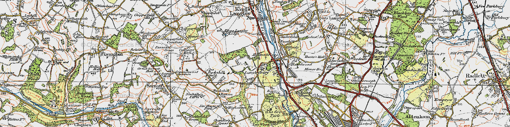 Old map of Langleybury in 1920