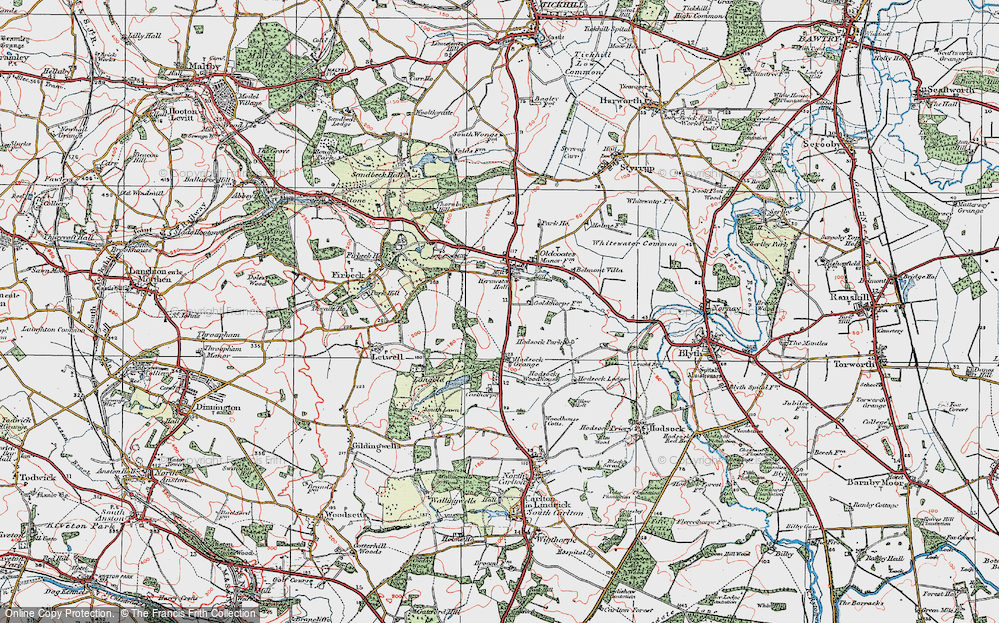 Old Map of Langold, 1923 in 1923