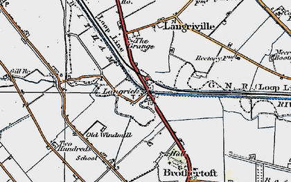 Old map of Langrick Bridge in 1922