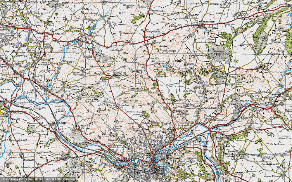 Old Map of Langridge, 1919 in 1919