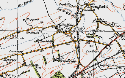 Old map of Langrigg in 1925