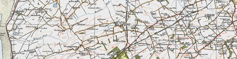 Old map of Langrigg in 1925