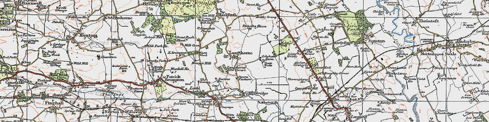 Old map of Ainderby Myres in 1925