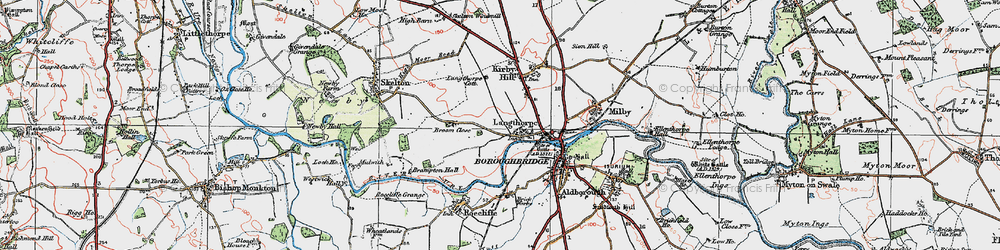 Old map of Langthorpe in 1925