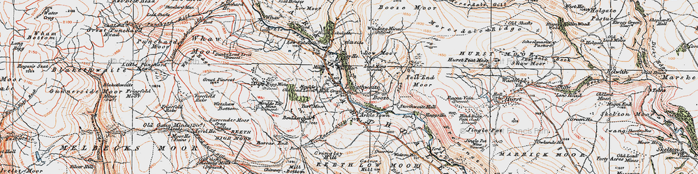Old map of Langthwaite in 1925
